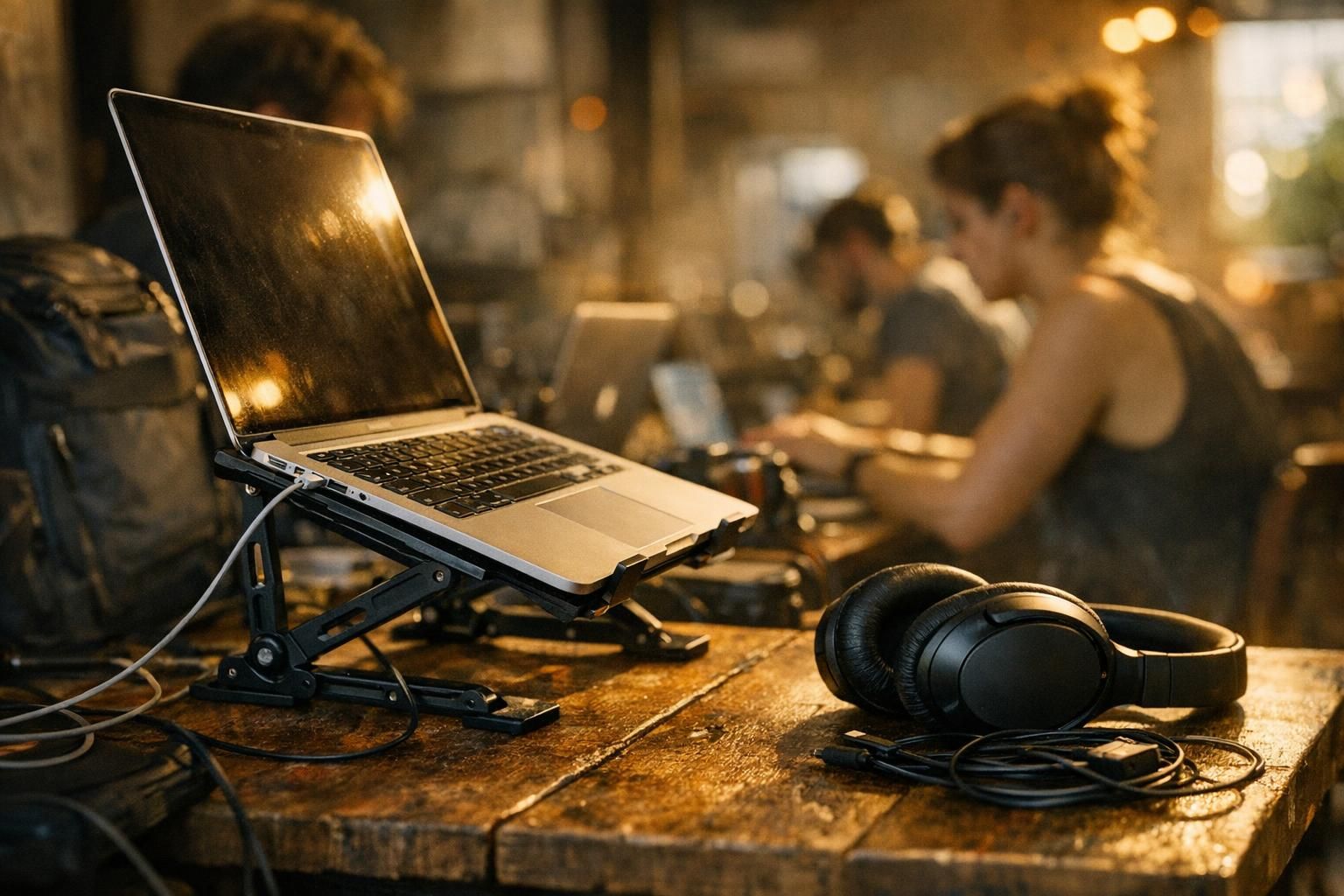 Les accessoires indispensables (Support PC, Casque à réduction de bruit).